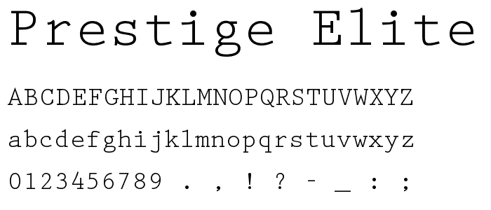 Prestige Elite Normal font